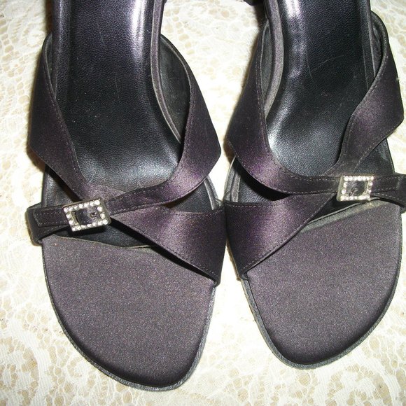 DARLING MOSSIMO BLACK SATIN MULE PUMPS 8 - Picture 3 of 6